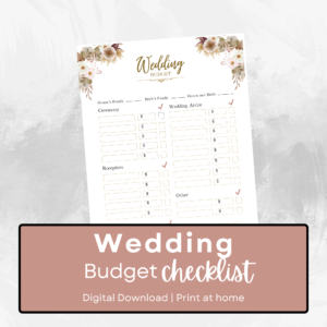 wedding budget checklist