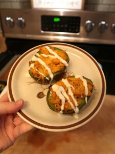 buffalo chicken stuffed avocados