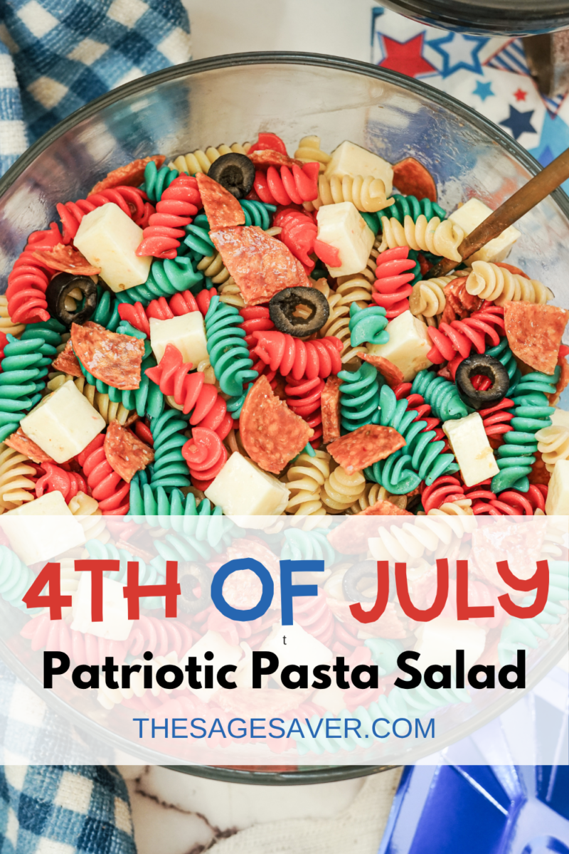 Patriotic Pasta Salad FOR 4TH OF JULY